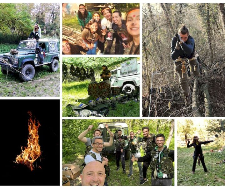 Scene di survival nelle langhe. Ragazzi e ragazze coinvolti nelle avventure